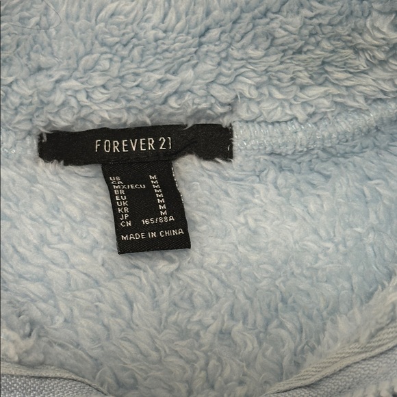 F21 Light Blue Fleece Pullover (size M) - Picture 3 of 3